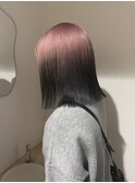 ルーツカラー　ブラック×ピンク