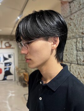 束 センターパートスタイル