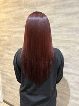 ルシードスタイル ナチュールトゥ(LUCIDO STYLE nature to) ツヤ感たっぷり◎上品レッドカラー×ストレート仕上げ