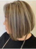 【お客様スタイル】白髪を活かしたグレージュボブ
