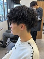 エルマーク(L-MARK) スパイラルパーマツイストパーマアップバング短髪メッシュ