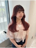 カシスレッド/顔周りカット/くびれ巻き/韓国ヘア/天神