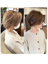 大人可愛い小顔ひし形クビレ丸み20代30代40代大人ショート(蘭)