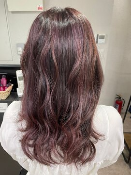 アジールヘア 所沢プロペ通り店(agir hair) ピンクブラウンハイライト美髪切りっぱなしボブ練馬所沢