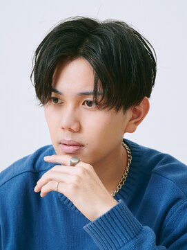 エルマーク 天王寺(L-MARK) センターパートニュアンスパーマ韓国カルマパーマコンマヘア