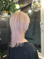 ヴァイス 渋谷店(VAICE)&nbsp;ホワイトピンク/ケアブリーチ２回/ウルフカット