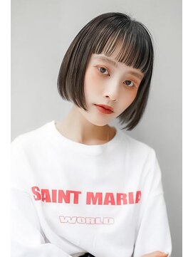 ギークス(GEEKS) 【GEEKS渋谷】インナーカラー/オン眉ボブ/グレージュ/冬カラー