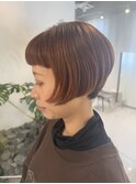 前下りshort bob × orange brown