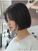 【韓国ヘア】ミニボブ顔まわりブリーチなしベージュカラー
