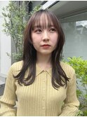 ミディアムロング/シースルー/前髪/顔まわりレイヤー