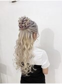 ハーフアップお団子/ギャルヘア/ヘアセット