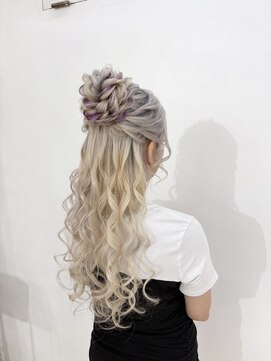ハーフアップお団子/ギャルヘア/ヘアセット