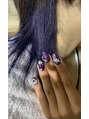 アグ ヘアー ルル 長町店(Agu hair lulu)&nbsp;紫のインナーでネイルと一緒