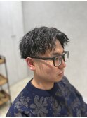 メンズパーマツイストスパイラルフェザーパーマ眉毛