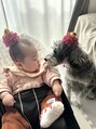 アグ ヘアー へブンリー 熊本横手店(Agu hair heavenly) 2歳シュナと10か月娘を育てています。仲良しなはず、、