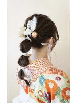 ヘアアンドメイクジップ恵比寿 (Hair&Make ZIP) 編みおろしアレンジ 袴 着付け