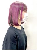 ボブ×モーブピンク×コントラストカラー
