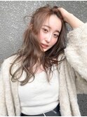 【Anli☆岩瀬萌】オリーブベージュ かきあげバング ニュアンス