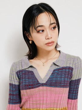 オンク 新宿(onk) 黒髪/グレーベージュ/レイヤーロング/前髪パーマ[新宿駅]