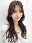 トップふんわりフェイスレイヤー小顔くびれゆる巻きロング