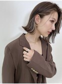 くびれミディアムブリーチなしカラーグレージュカラー