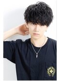 無造作スパイラルソフトツーブロック刈り上げマッシュ