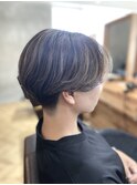 レディースセンターパート×ハイライトベージュ