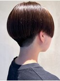 前下がり刈り上げショート 透明感イルミナカラー