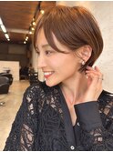 30代40代小顔ヘア簡単スタイリングくせ毛カバー丸みショートボブ