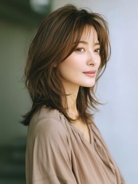 アルトリスト(Altruist Aging×HAIR&SPA) ★ダークアッシュ大人ガーリーボブ着物ミディアムレイヤーカット