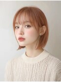 ダブルカラー　オレンジブラウン　博多美容室