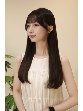 ナチュラル艶ロング透け感シースルーバング