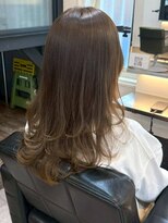 ノッポサン(Noppo3) アッシュグレージュワンカール ロングレイヤー 髪質改善