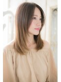 小顔ナチュラルストレート/大人かわいい/カーキグレージュ/柏