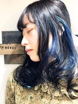 エール(Aile)&nbsp;インナーカラー、エアリーミディ、黒髪、ホワイトアッシュ