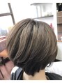 ヘアーズ ベリー 庄内店(hairs BERRY) #ハイライト#白髪ぼかしに細めのハイライトを入れています。