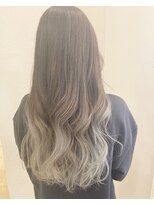 モルニ(MORNI)&nbsp;グラデーション_マロンベージュ Aラインボブ かきあげ