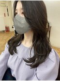 韓国顔まわりレイヤー・艶髪ロング・イルミナカラーバイオレット