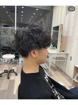 イースタイルコムズヘア 柳通り店(e-style com's hair)&nbsp;メンズパーマ#リラクシー#アッシュブラック#マッシュパーマ#20代