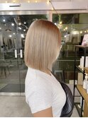 【MIRAC町田店】ハイトーンベージュ切りっぱなしボブ