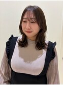 くびれボブ/レイヤーボブ/大人ボブ/ブラウンベージュ/顔周り