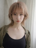 シオン(shion)&nbsp;ダブルカラーオリーブベージュ前髪くびれミディ_F1492