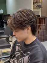 アトラクト バイ ラック 津田沼(Attract by LUCK) フェザーショート×ハイライト/メンズパーマ/メンズ/津田沼