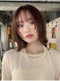 上田/顔周りレイヤーカットウルフカットレイヤーボブミディアム