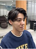 メンズパーマ/シャドウパーマ/メンズセンターパート束感パーマ