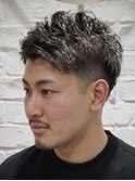 無造作ツイスパスパイキーショートワイルドメンズツーブロック
