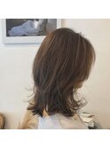 “ウルフミディ 色っぽふんわりミディ カーキグレージュ”中西