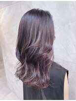 ドゥマン(Demain) 小顔カットかきあげ大人かわいいピンクベージュ薄めバングくびれ