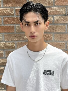 アーリー(Ali'i) 韓流センターパートツーブロックマッシュニュアンスパーマメンズ