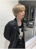 ハイトーンカラー_ケアブリーチ_メンズパーマ_波巻きパーマ